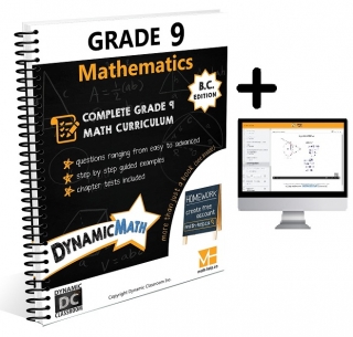 Dynamic Math BC Gr 9 Workbook & Video Bundle